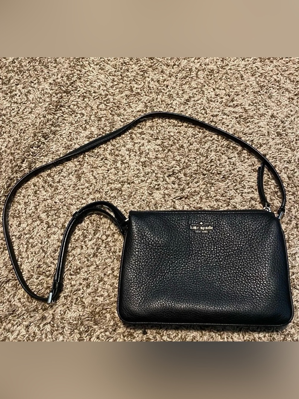 kate spade Black Pebbled Leather Convertible Crossbody